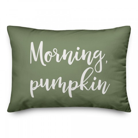 Morning, Pumpkin in Green 14x20 Spun Poly Pillow
