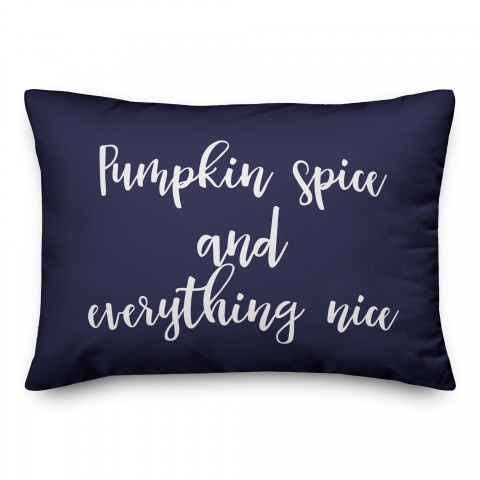 Pumpkin Spice And Everything Nice in Navy 14x20 Spun Poly Pillow