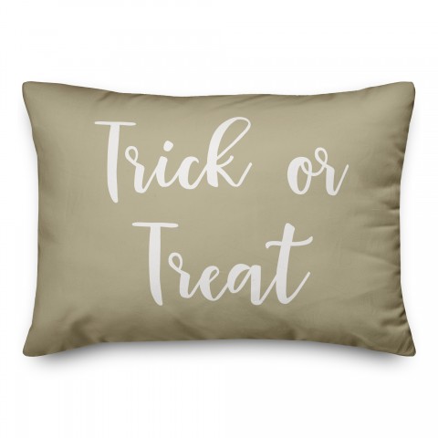 Trick Or Treat in Beige 14x20 Spun Poly Pillow
