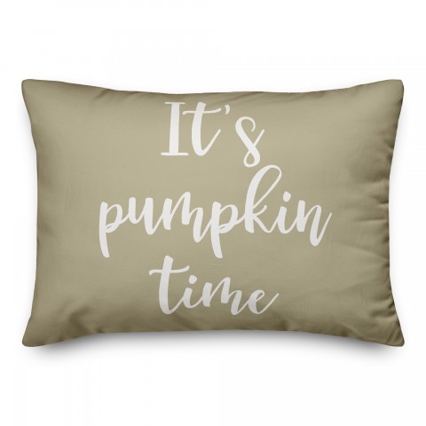 It's Pumpkin Time in Beige 14x20 Spun Poly Pillow