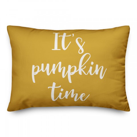It's Pumpkin Time in Mustard 14x20 Spun Poly Pillow