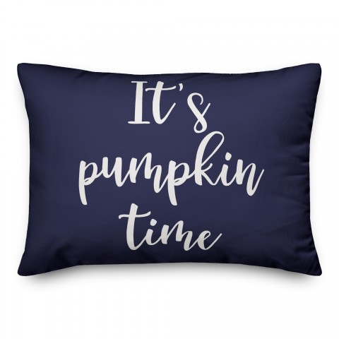 It's Pumpkin Time in Navy 14x20 Spun Poly Pillow