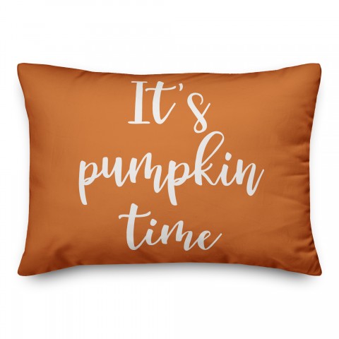 It's Pumpkin Time in Orange 14x20 Spun Poly Pillow