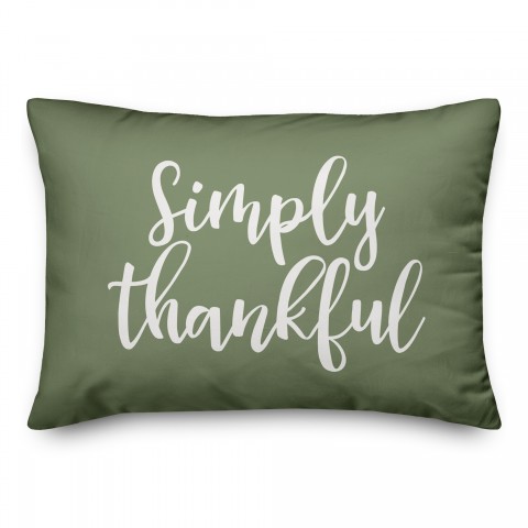 Simply Thankful in Green 14x20 Spun Poly Pillow