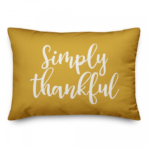 Simply Thankful in Mustard 14x20 Spun Poly Pillow