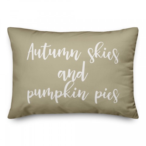 Autumn Skies And Pumpkin Pies in Beige 14x20 Spun Poly Pillow
