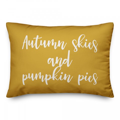 Autumn Skies And Pumpkin Pies in Mustard 14x20 Spun Poly Pillow