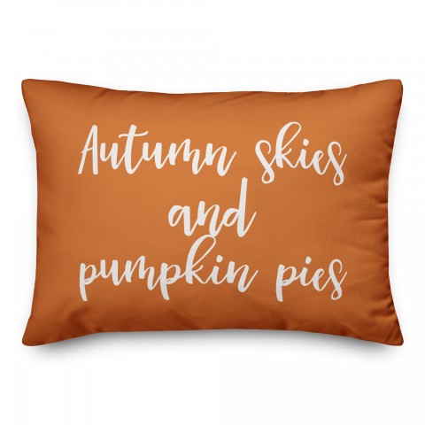 Autumn Skies And Pumpkin Pies in Orange 14x20 Spun Poly Pillow