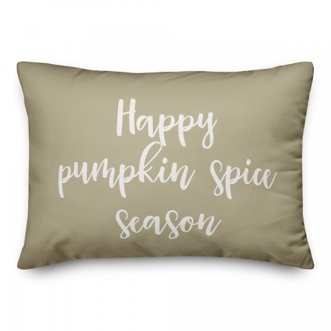 Happy Pumpkin Spice Season in Beige 14x20 Spun Poly Pillow