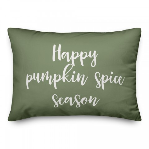 Happy Pumpkin Spice Season in Green 14x20 Spun Poly Pillow