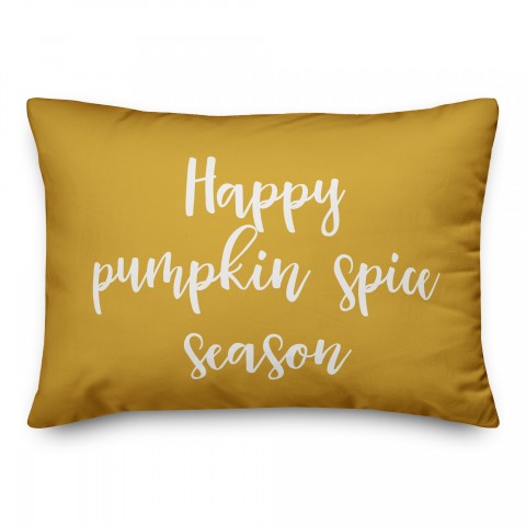 Happy Pumpkin Spice Season in Mustard 14x20 Spun Poly Pillow