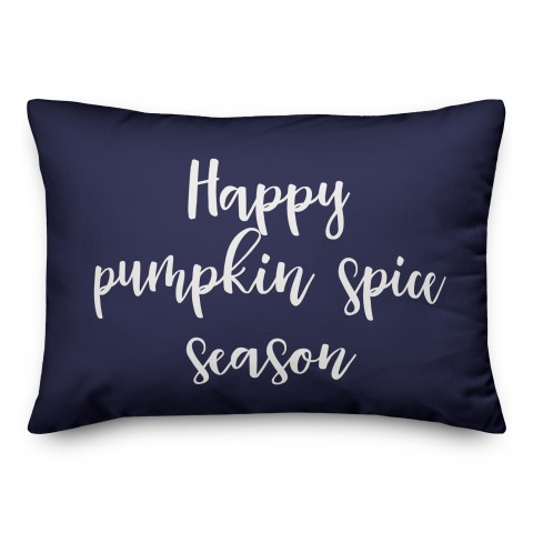 Happy Pumpkin Spice Season in Navy 14x20 Spun Poly Pillow