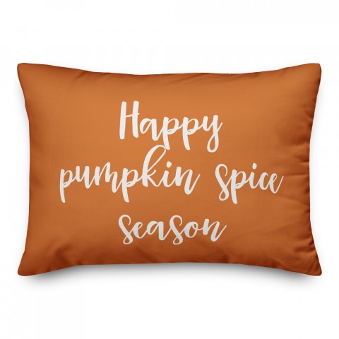 Happy Pumpkin Spice Season in Orange 14x20 Spun Poly Pillow