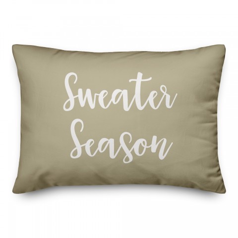 Sweater Season in Beige 14x20 Spun Poly Pillow