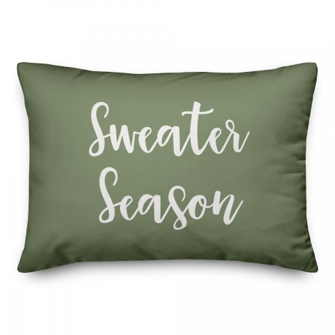 Sweater Season in Green 14x20 Spun Poly Pillow
