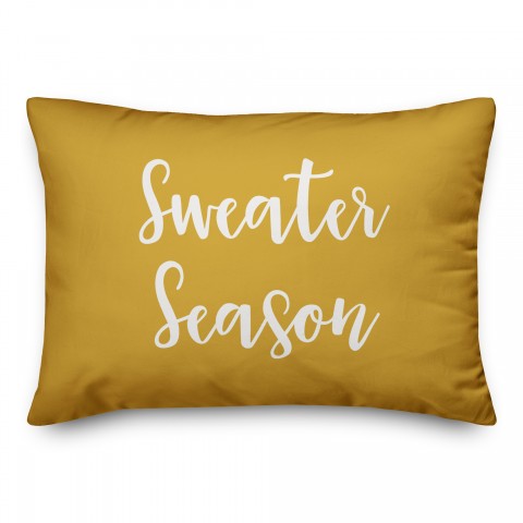 Sweater Season in Mustard 14x20 Spun Poly Pillow