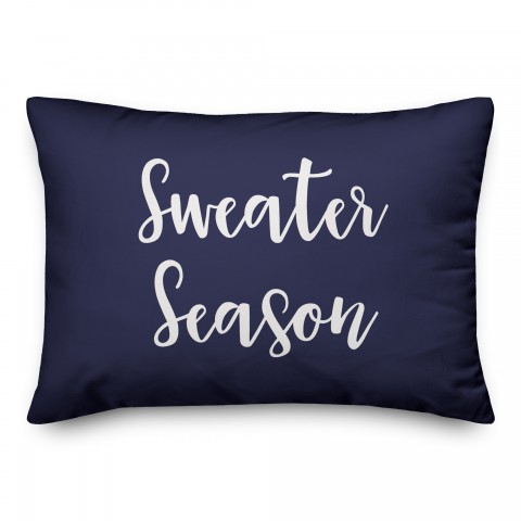 Sweater Season in Navy 14x20 Spun Poly Pillow