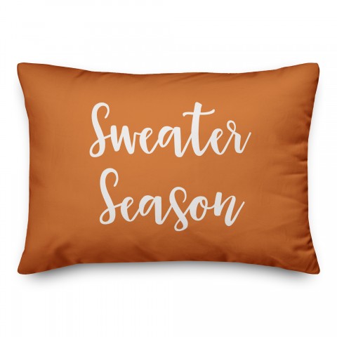 Sweater Season in Orange 14x20 Spun Poly Pillow