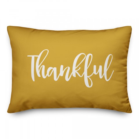 Thankful in Mustard 14x20 Spun Poly Pillow
