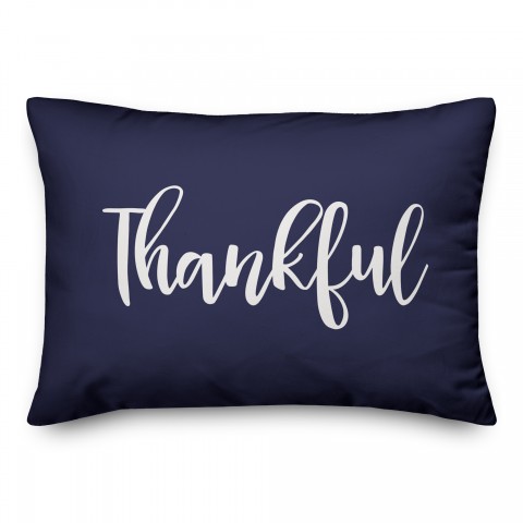 Thankful in Navy 14x20 Spun Poly Pillow