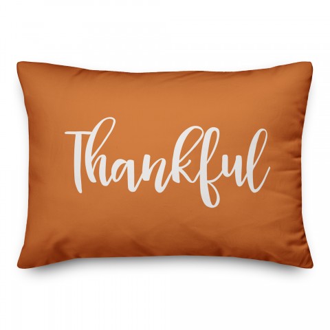 Thankful in Orange 14x20 Spun Poly Pillow