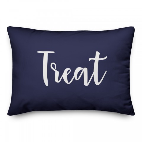 Treat in Navy 14x20 Spun Poly Pillow