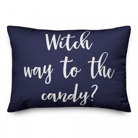Witch Way To The Candy in Navy 14x20 Spun Poly Pillow
