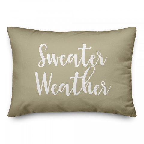Sweater Weather in Beige 14x20 Spun Poly Pillow