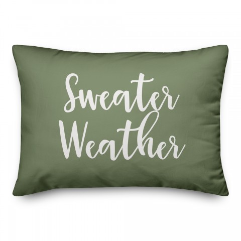 Sweater Weather in Green 14x20 Spun Poly Pillow