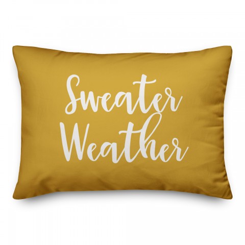 Sweater Weather in Mustard 14x20 Spun Poly Pillow