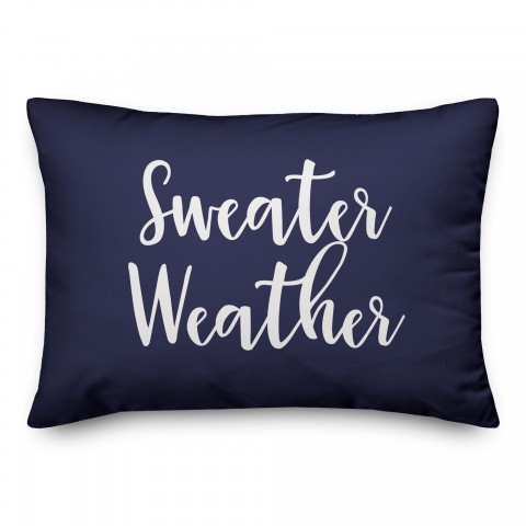 Sweater Weather in Navy 14x20 Spun Poly Pillow
