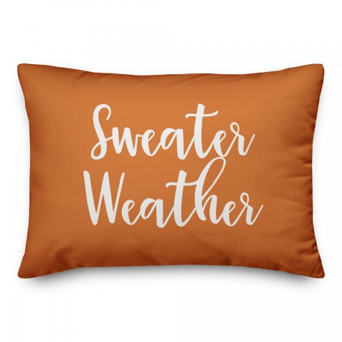 Sweater Weather in Orange 14x20 Spun Poly Pillow