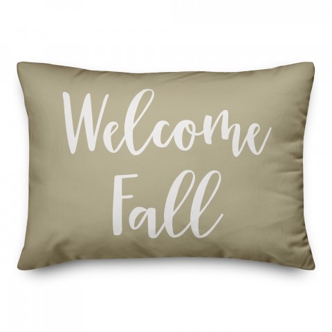 Welcome Fall in Beige 14x20 Spun Poly Pillow