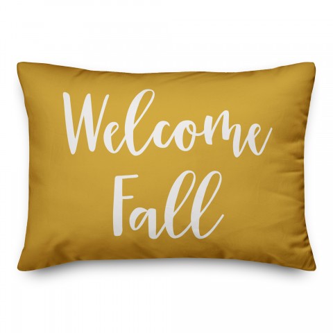 Welcome Fall in Mustard 14x20 Spun Poly Pillow