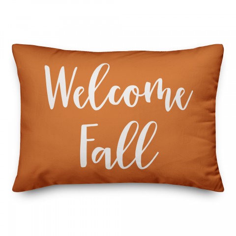 Welcome Fall in Orange 14x20 Spun Poly Pillow