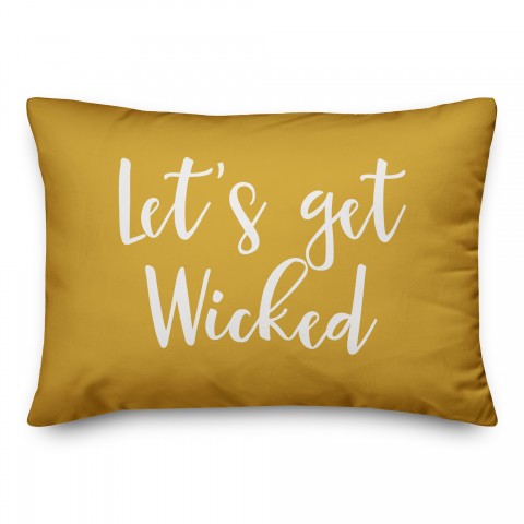 Let's Get Wicked in Mustard 14x20 Spun Poly Pillow