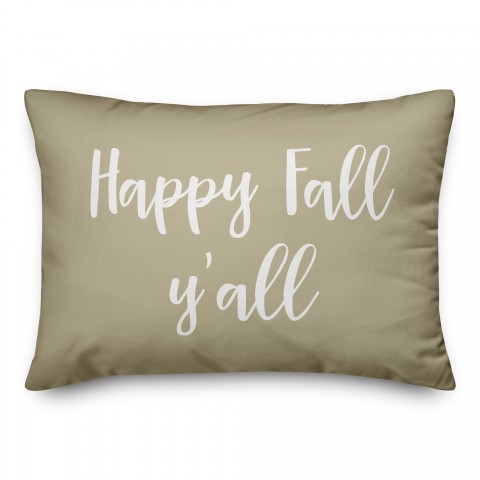 Happy Fall, Y'all in Navy 14x20 Spun Poly Pillow