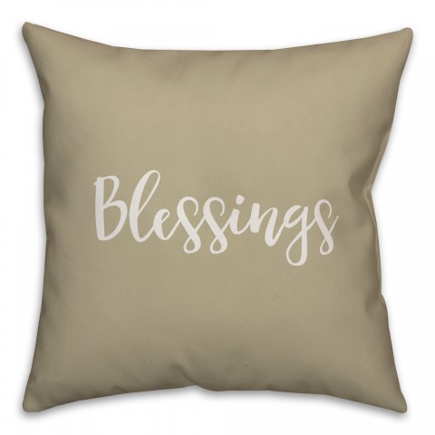 Blessings in Beige 18x18 Spun Poly Pillow