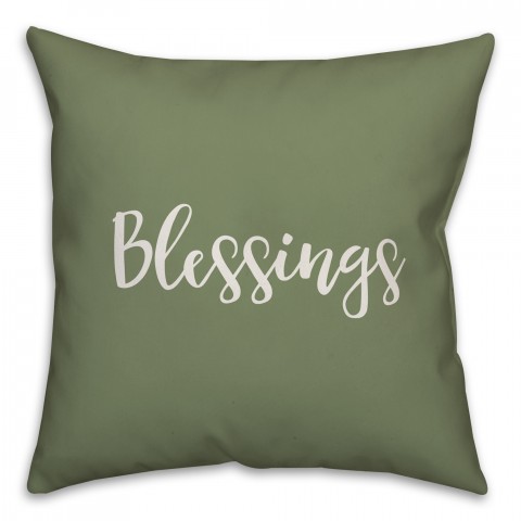 Blessings in Green 18x18 Spun Poly Pillow