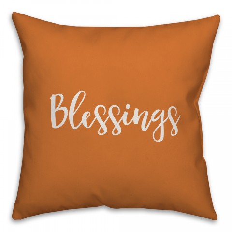 Blessings in Orange 18x18 Spun Poly Pillow
