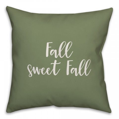 Fall Sweet Fall in Green 18x18 Spun Poly Pillow