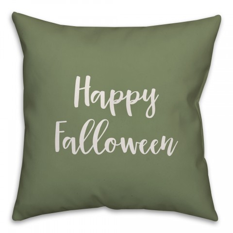 Happy Falloween in Green 18x18 Spun Poly Pillow