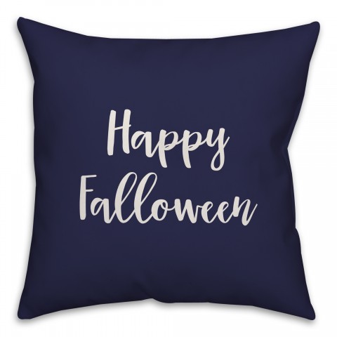 Happy Falloween in Navy 18x18 Spun Poly Pillow