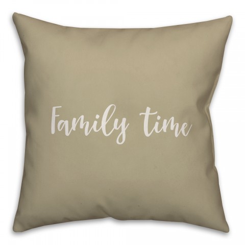 Family Time in Beige 18x18 Spun Poly Pillow