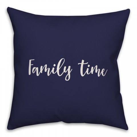 Family Time in Navy 18x18 Spun Poly Pillow