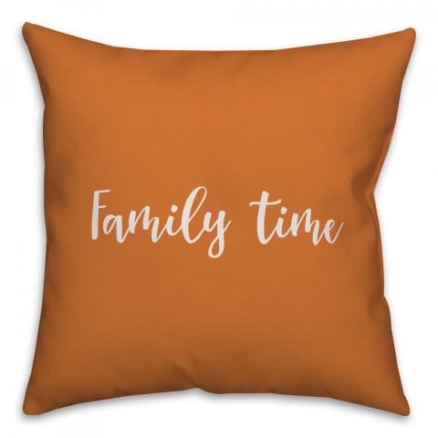 Family Time in Orange 18x18 Spun Poly Pillow