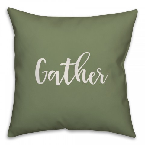 Gather in Green 18x18 Spun Poly Pillow
