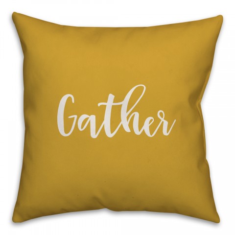 Gather in Mustard 18x18 Spun Poly Pillow