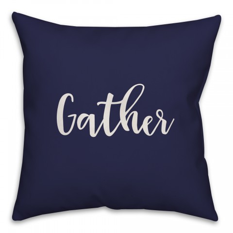 Gather in Navy 18x18 Spun Poly Pillow
