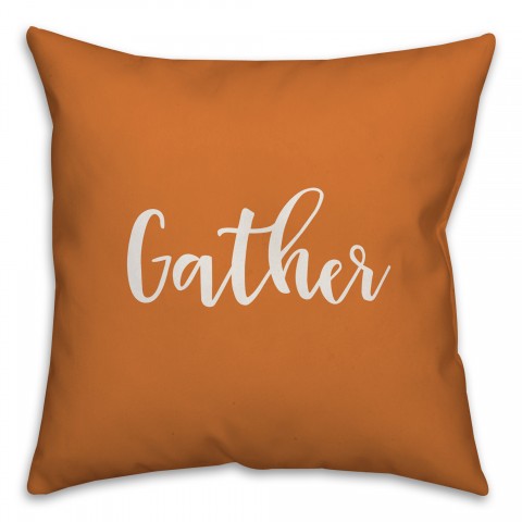 Gather in Orange 18x18 Spun Poly Pillow